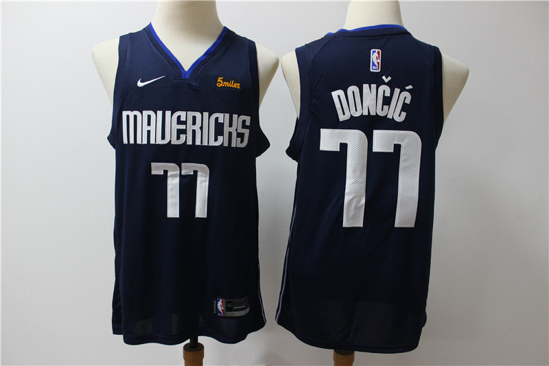 Cheap Men Dallas Mavericks 77 Doncic Blue City Edition Game Nike NBA Jerseys 2